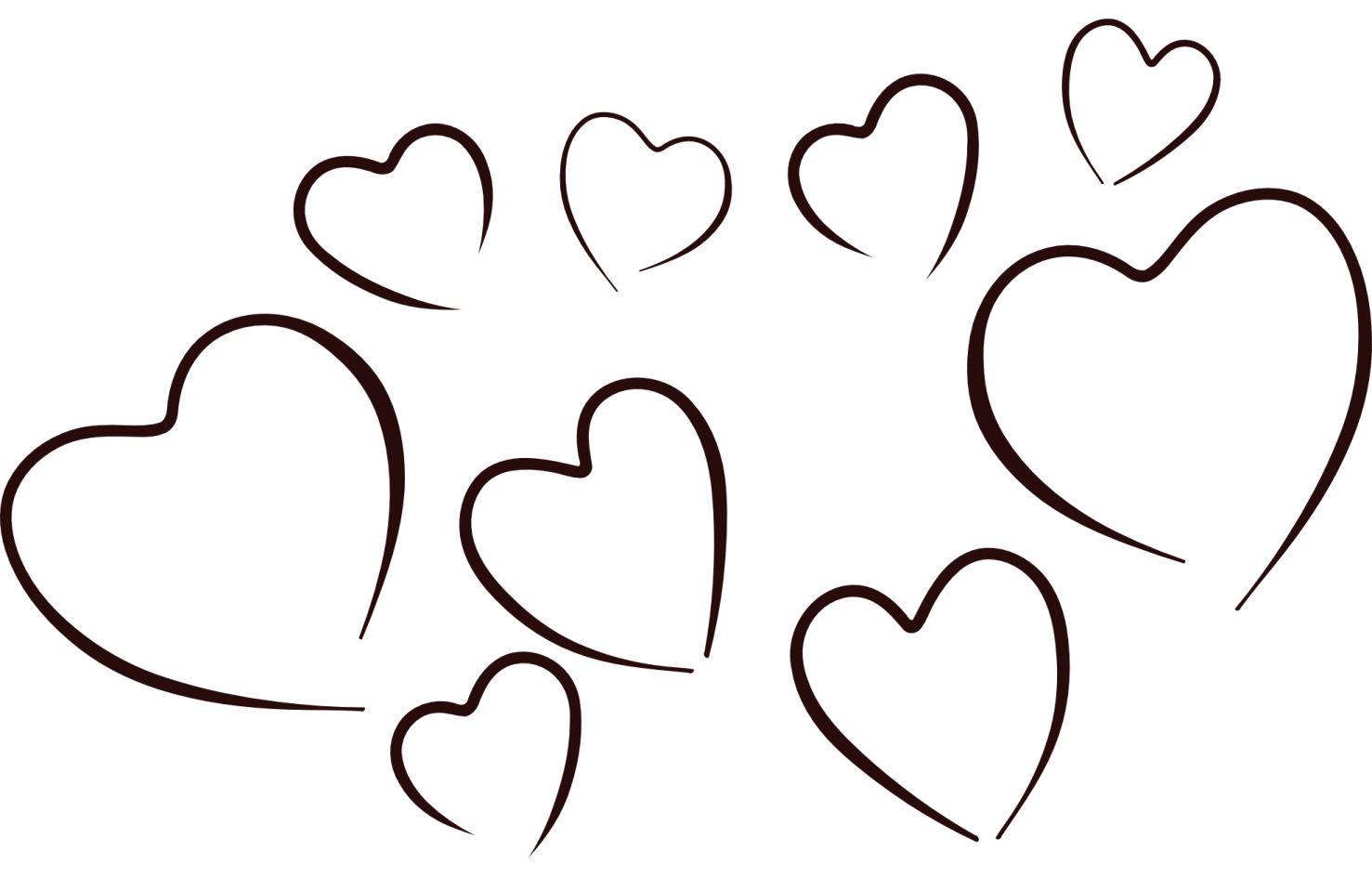 a bunch of hearts on a white background