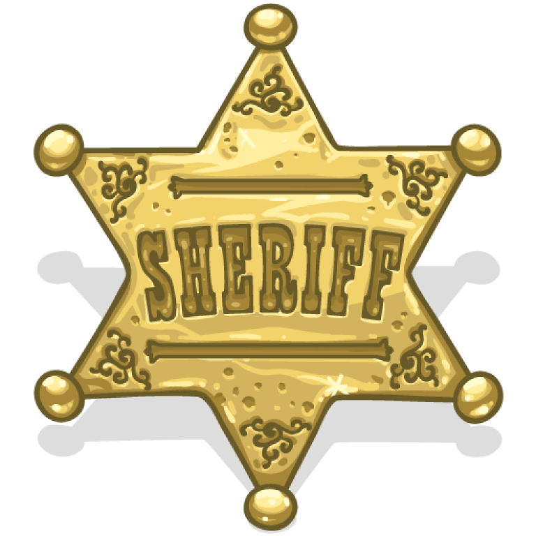 a sheriff badge with the word sheriff