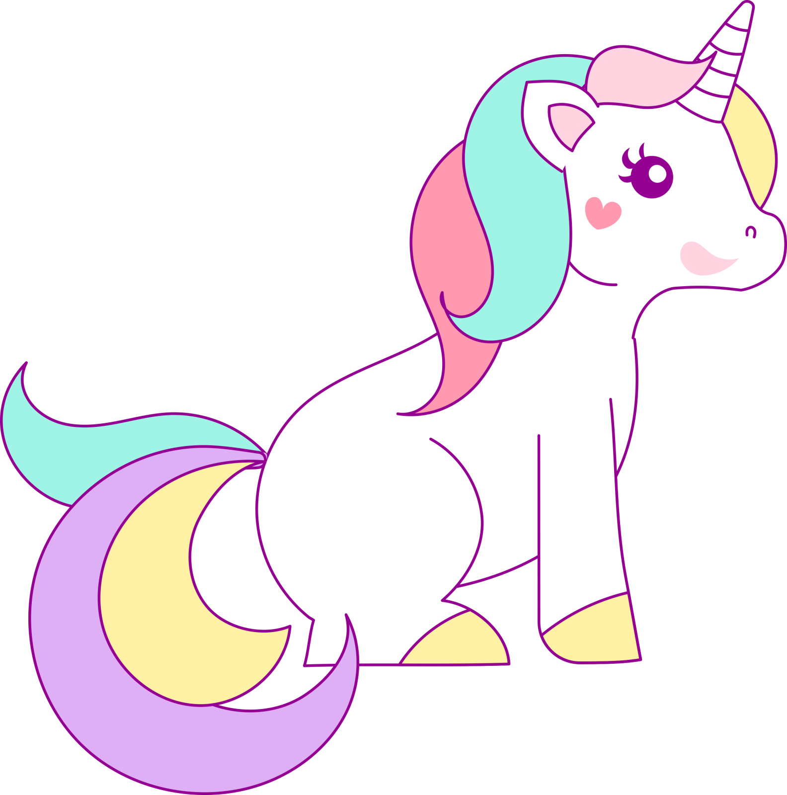 a drawing of a unicorn sitting down