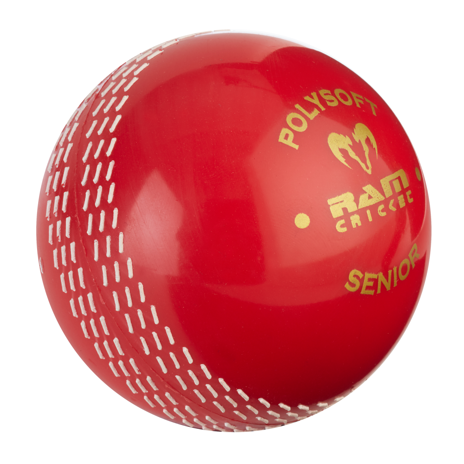 a red cricket ball on a white background