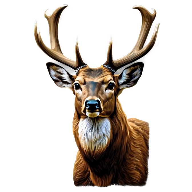 a drawing of a deer's head