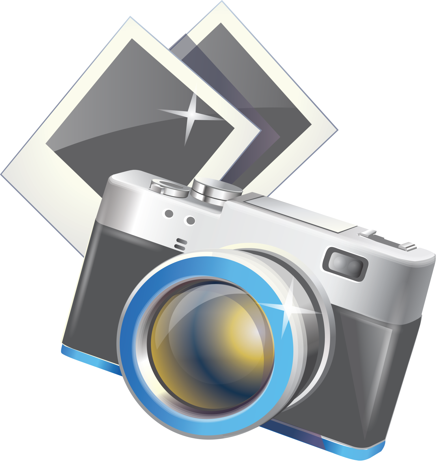 an image of a camera and some photos