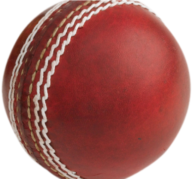 a red leather cricket ball on a white background