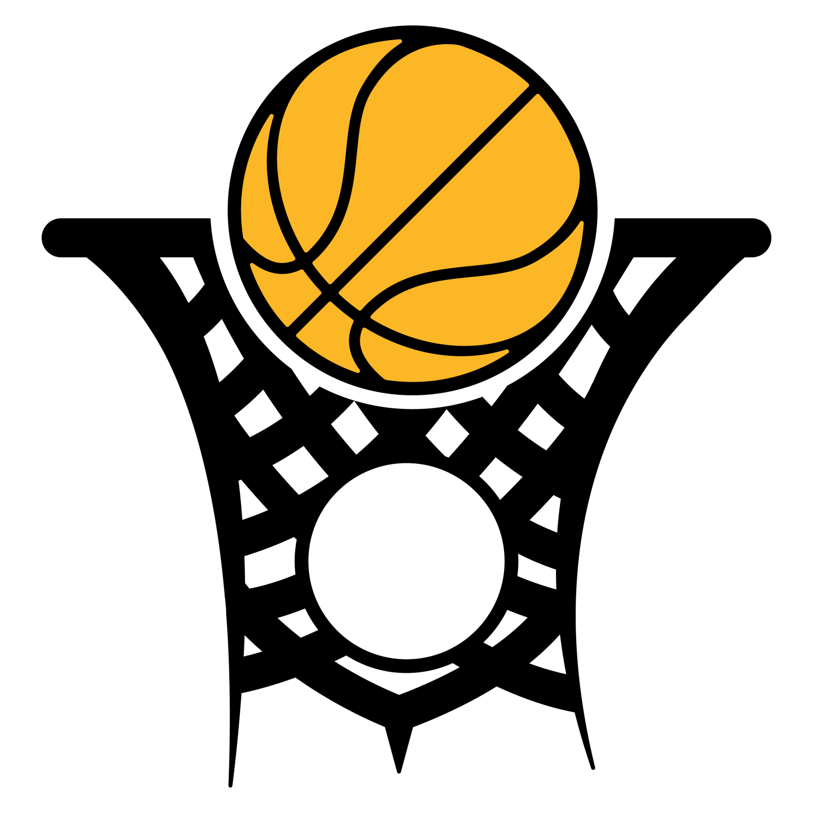 a basketball ball on top of a basket