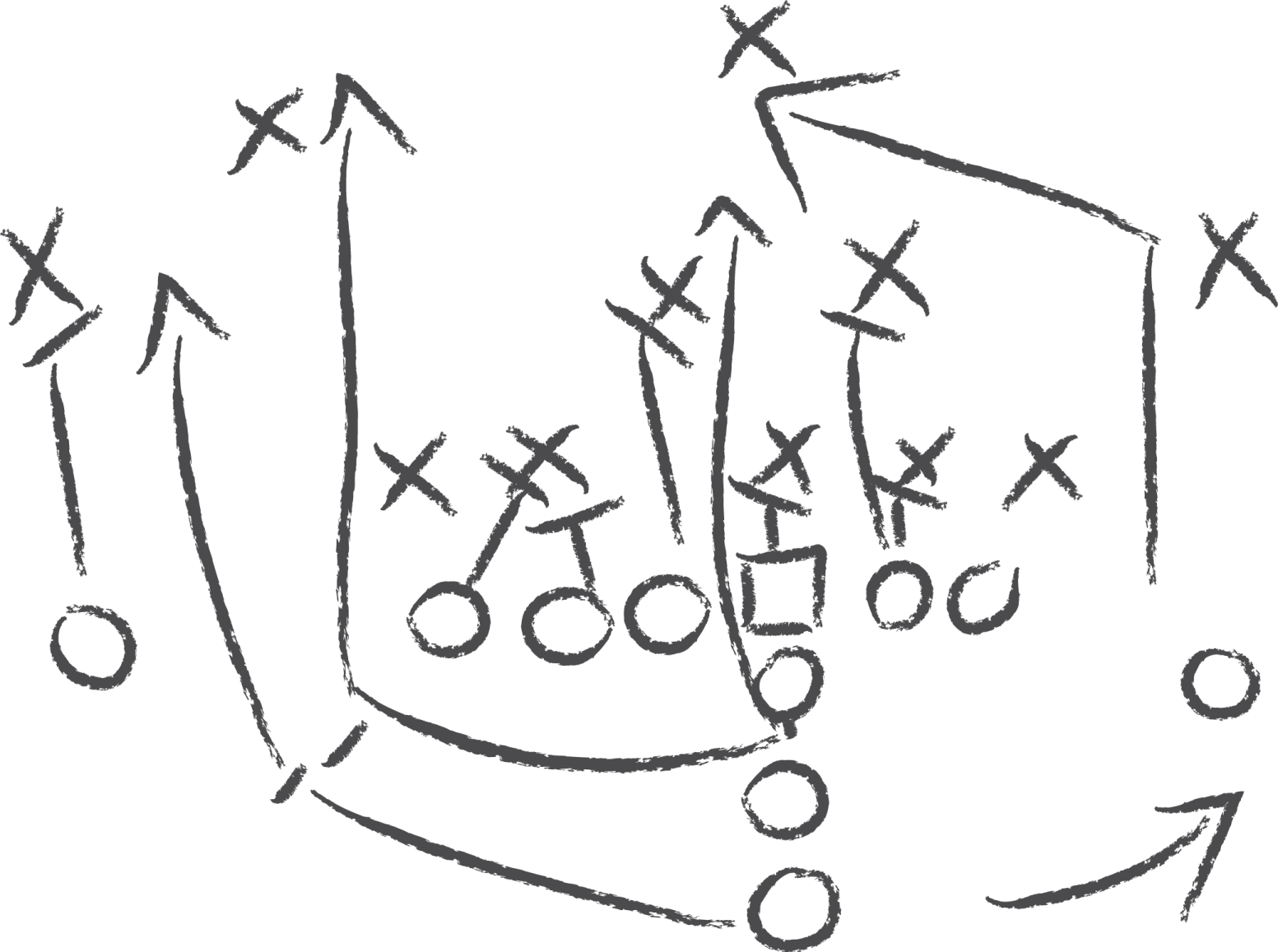 a black and white drawing of arrows