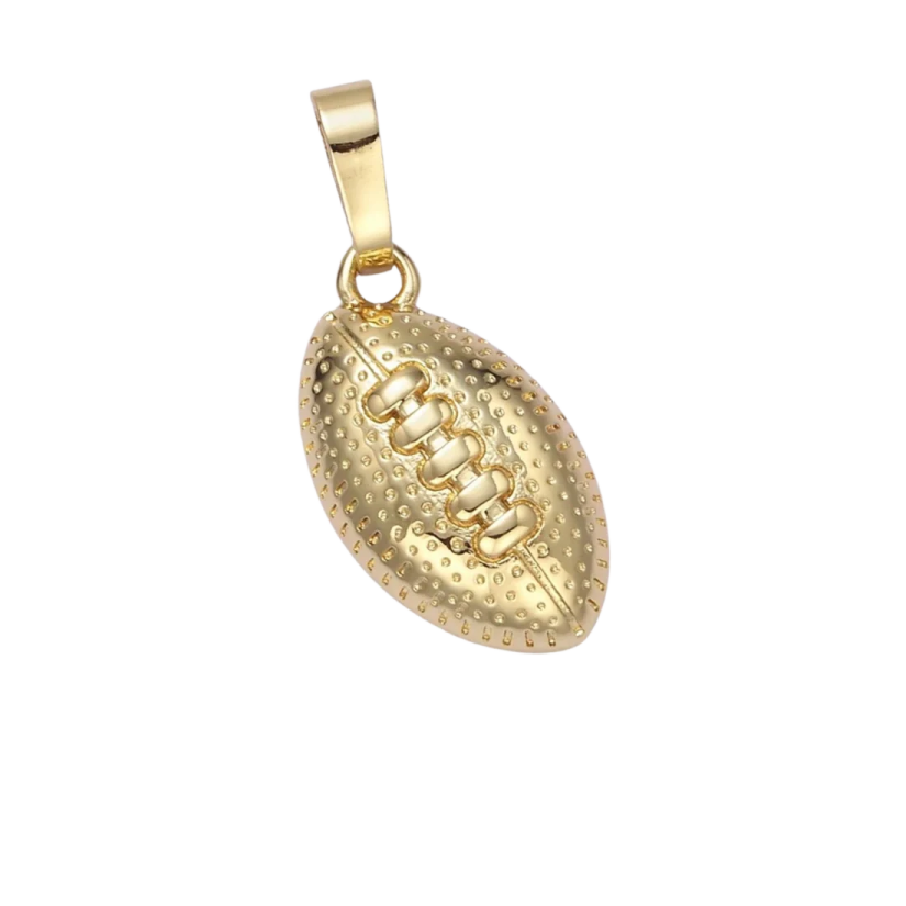 14k yellow gold football pendant