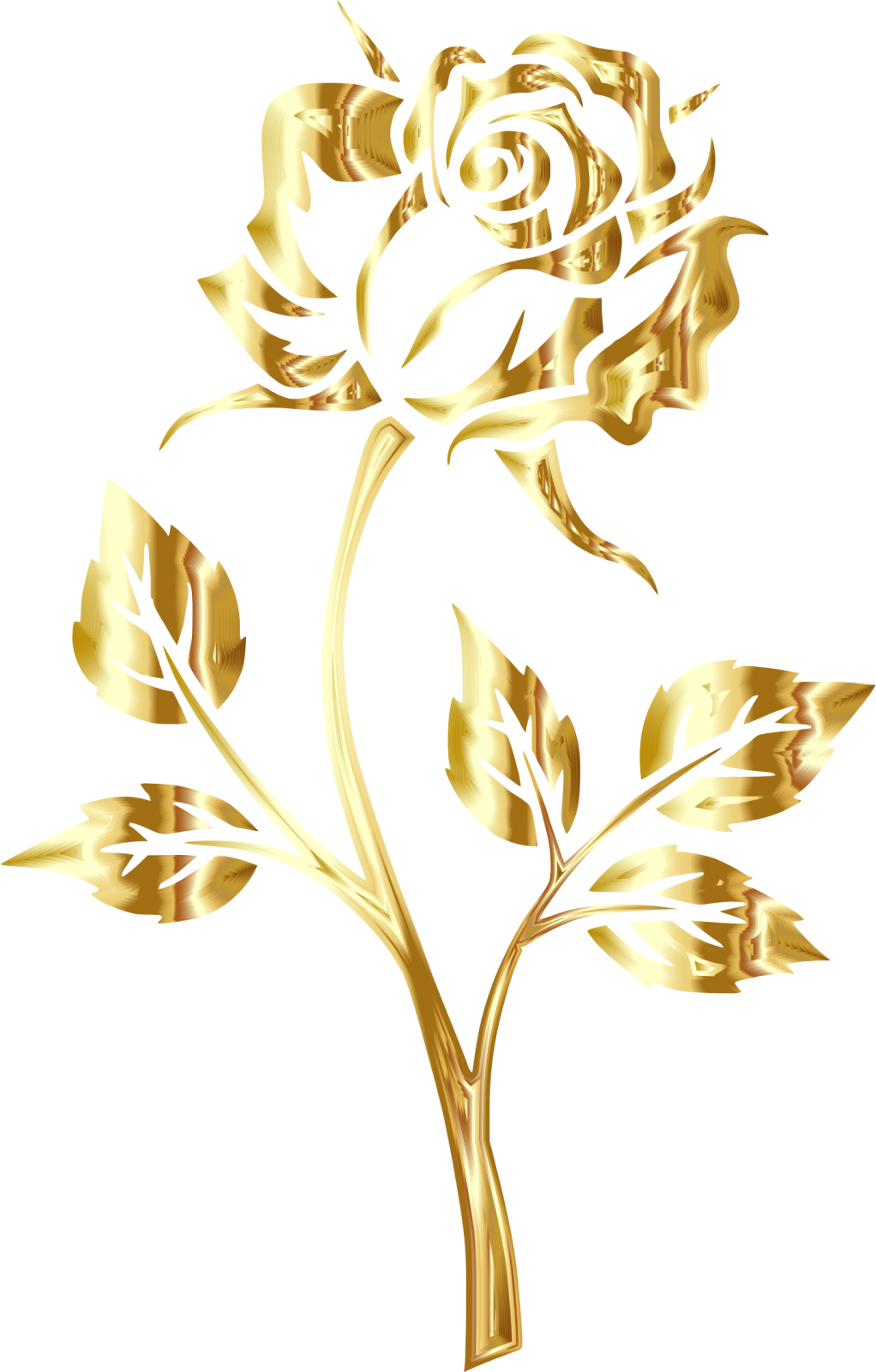 a gold rose on a white background