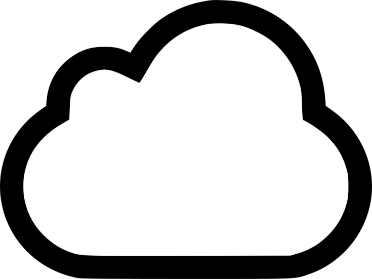 a black and white cloud icon