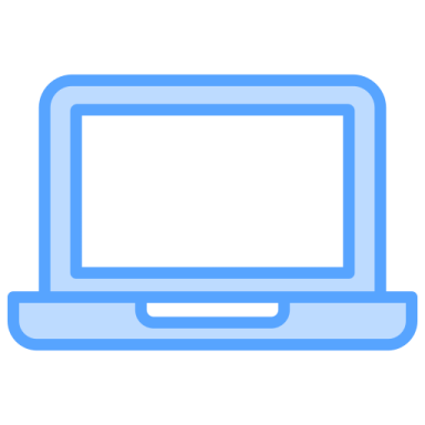 a laptop with a blank screen