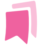 a pink ribbon with a white background