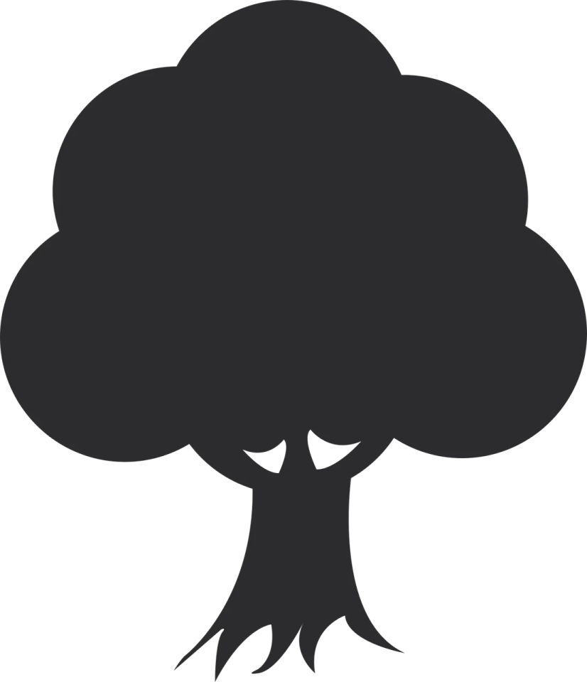 a black and white silhouette of a tree
