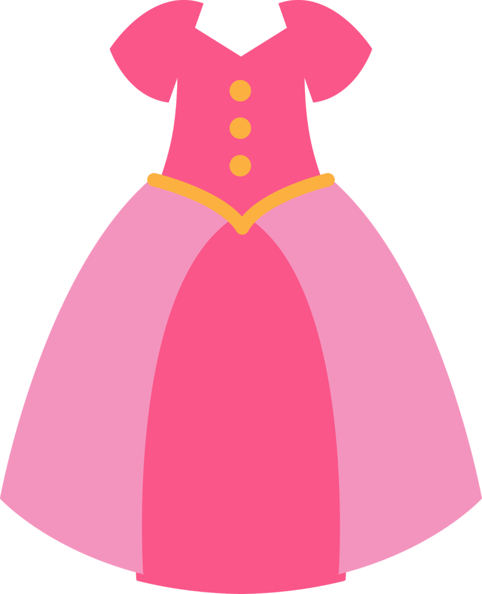 a pink princess dress with gold accents