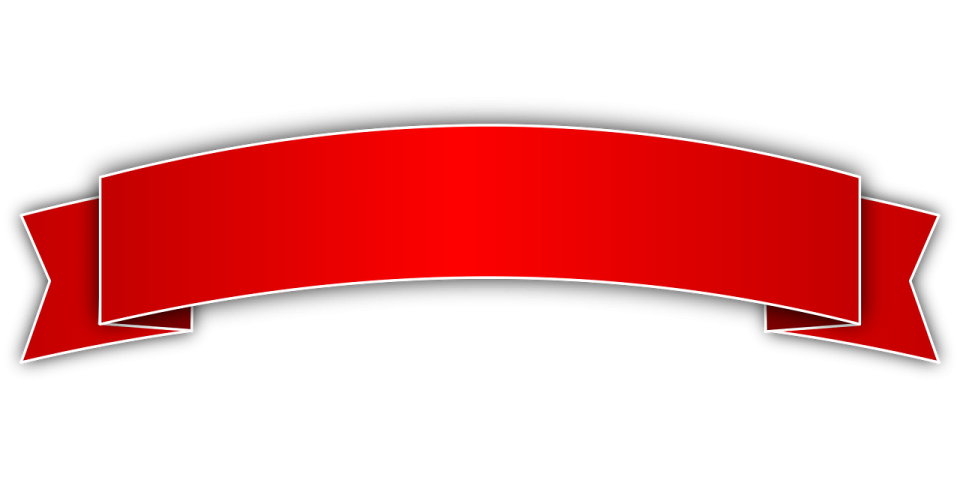 a red ribbon on a white background
