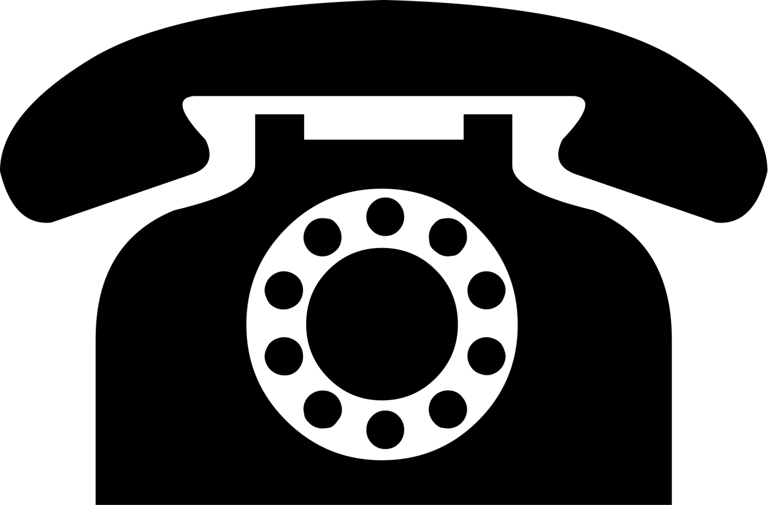 a black and white icon of an old phone