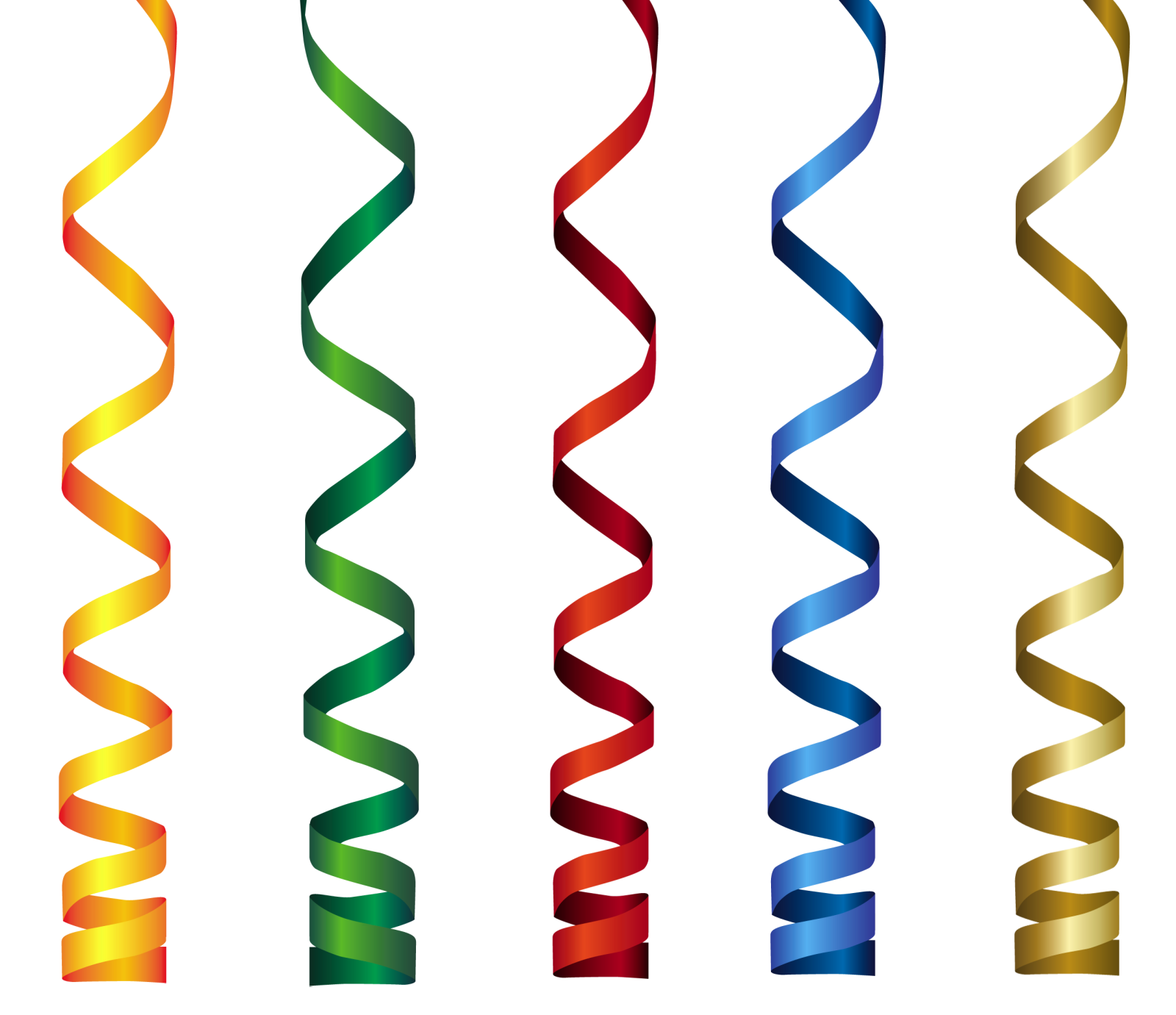 a set of colorful ribbons on white background