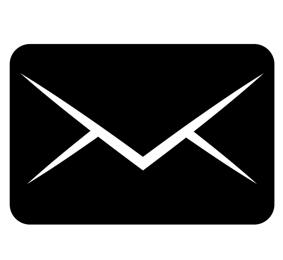 a black and white envelope icon