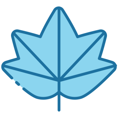 a blue maple leaf