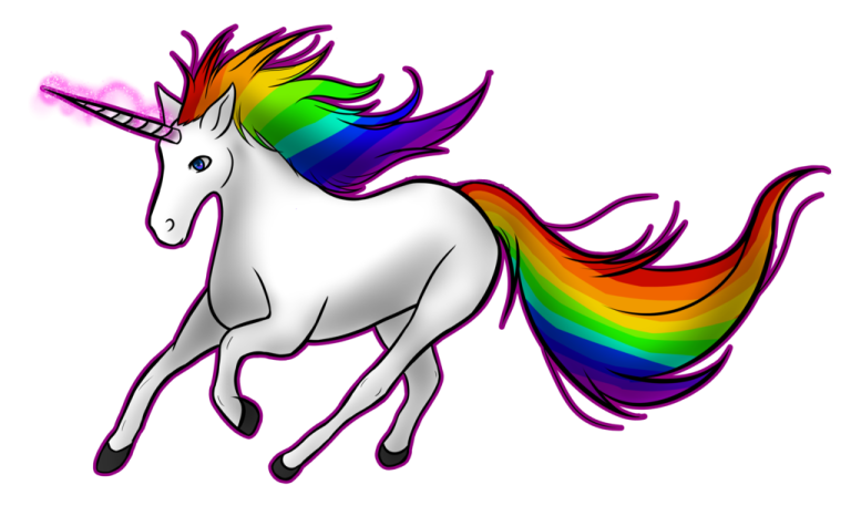 a unicorn with a rainbow colored mane