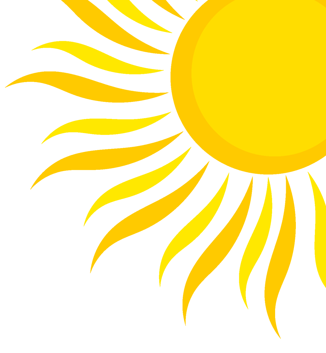 a yellow sun on a white background