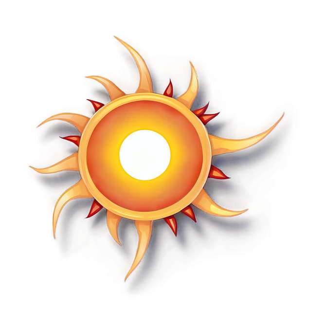 the sun in a white background