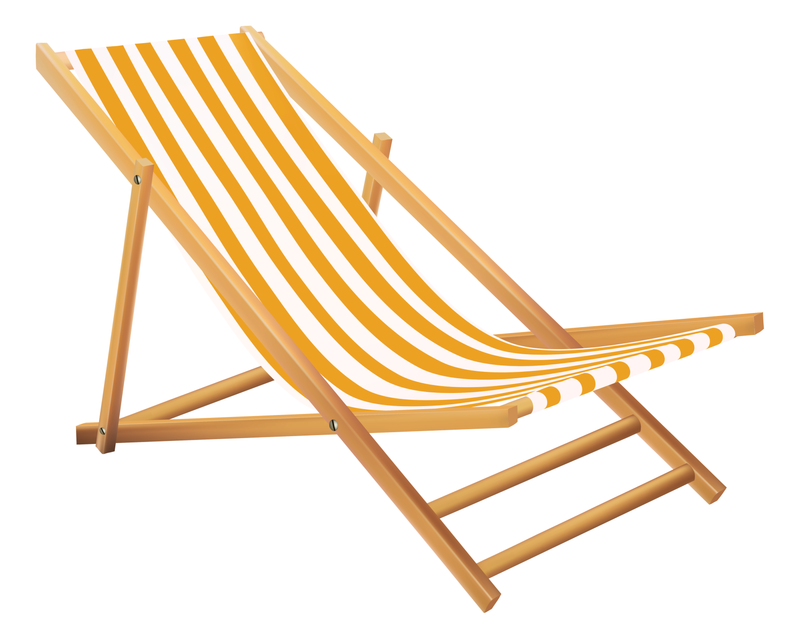 a yellow and white striped deck chair