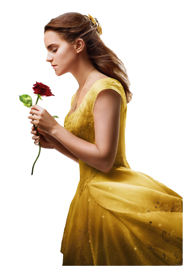 a woman in a yellow dress holding a rose