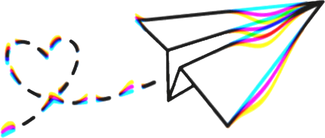 a drawing of a paper airplane on a white background