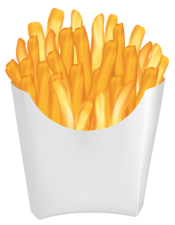 french fries in a paper container