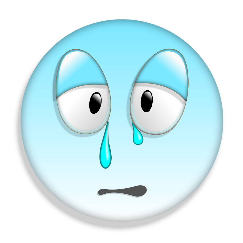 a sad face with tears on it