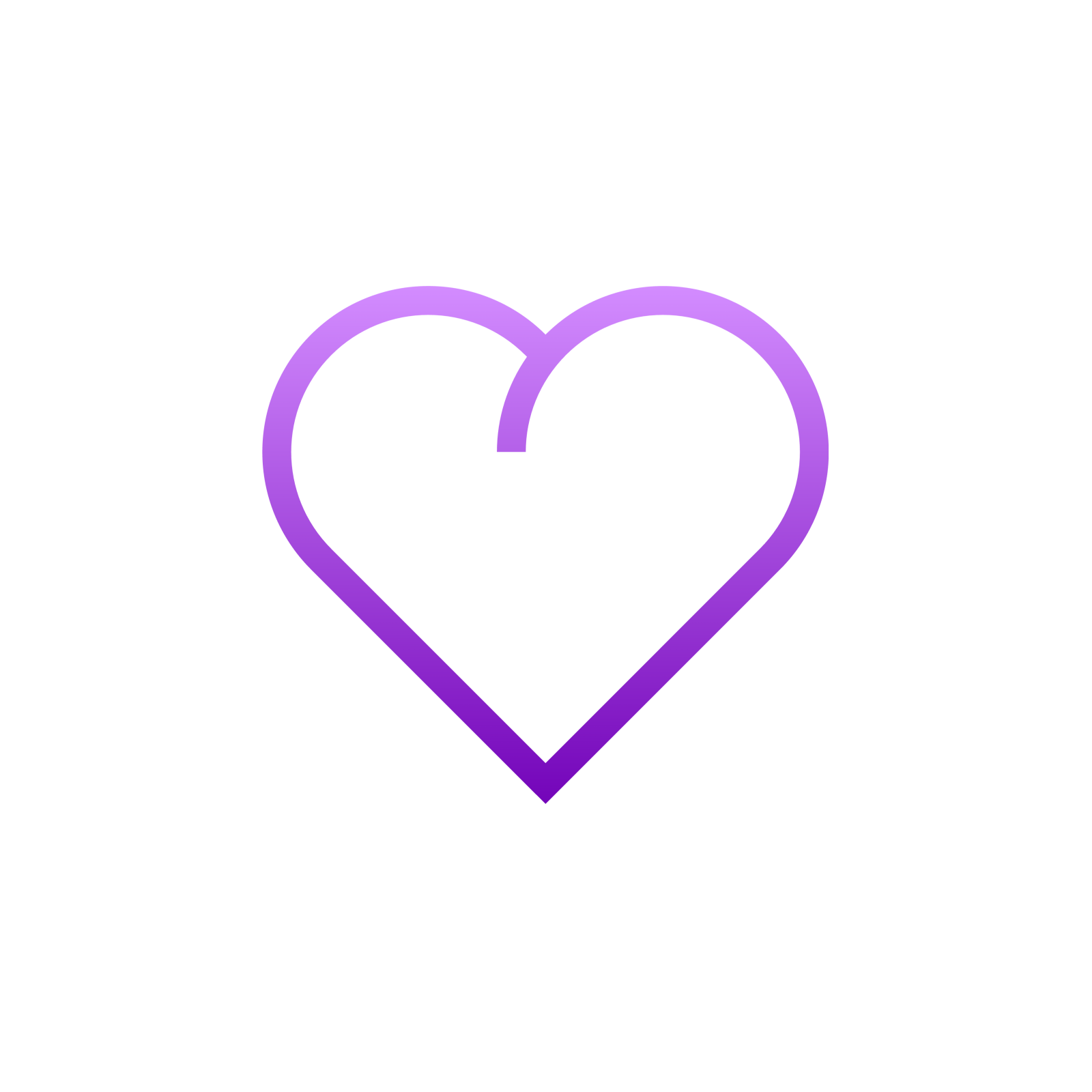 a purple heart on a white background