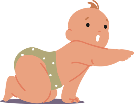 a baby in a diaper