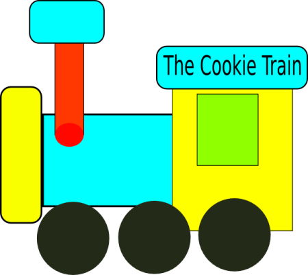 a colorful train with the words'the coke train '