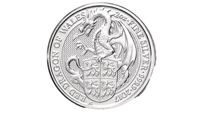 a silver coin on a white background
