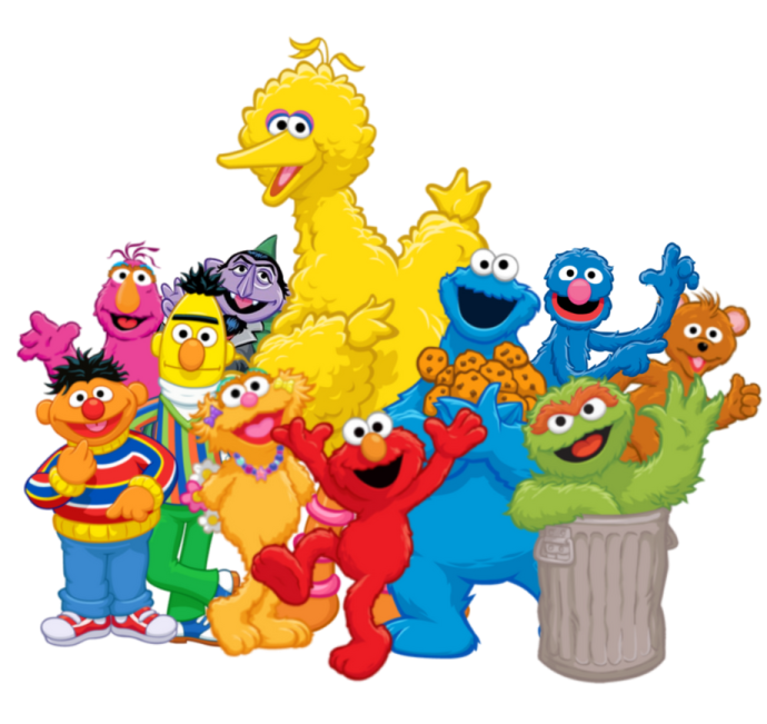 a group of sesame characters