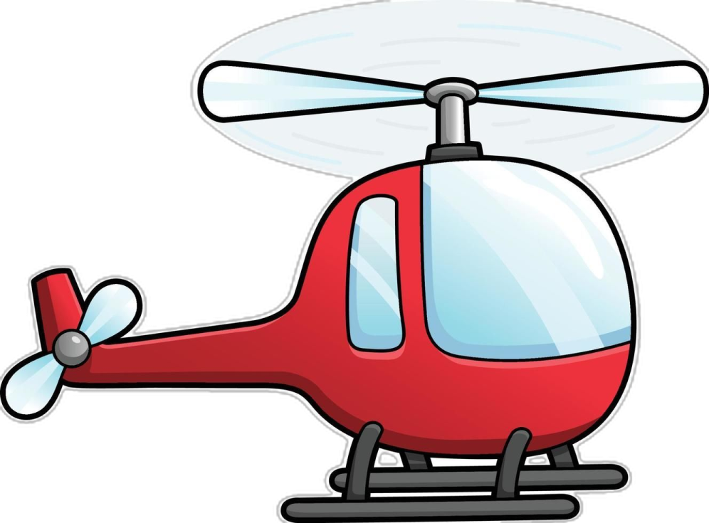 a red helicopter on a white background