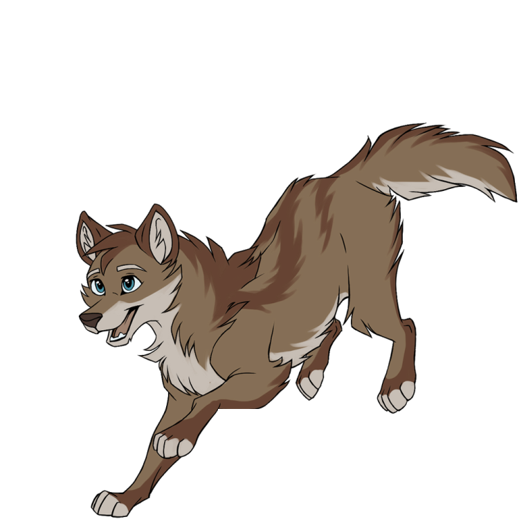 a drawing of a wolf running