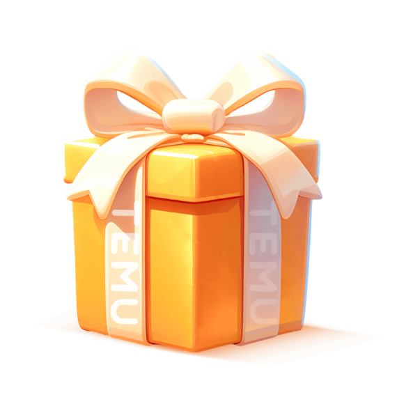 a yellow gift box with a white bow