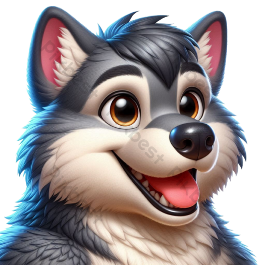 a cute husky dog with big eyes and big ears