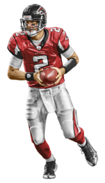 a drawing of a football player holding a ball