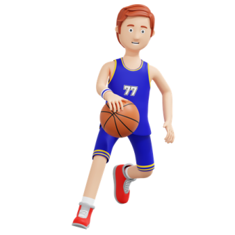 a cartoon character with a basketball ball