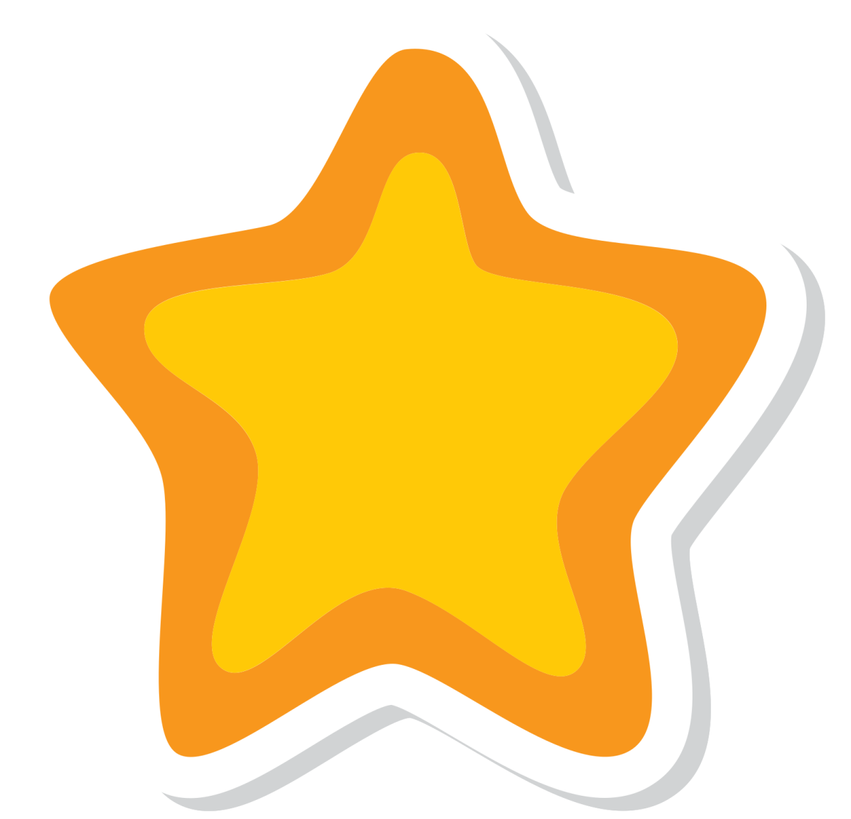 a yellow star on a white background