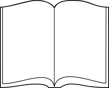 an open book on a white background