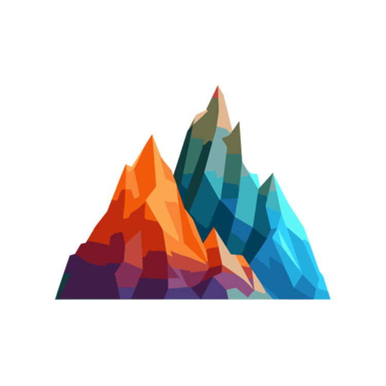 a colorful mountain logo