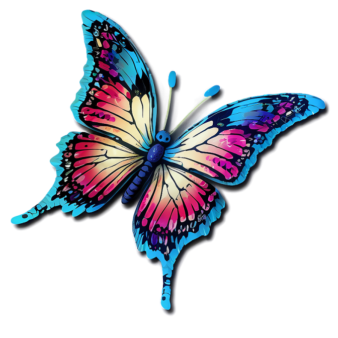 a colorful butterfly on a white background