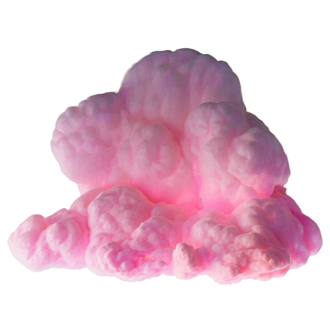 a pink cloud on a white background