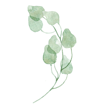 a watercolor painting of green leaves
