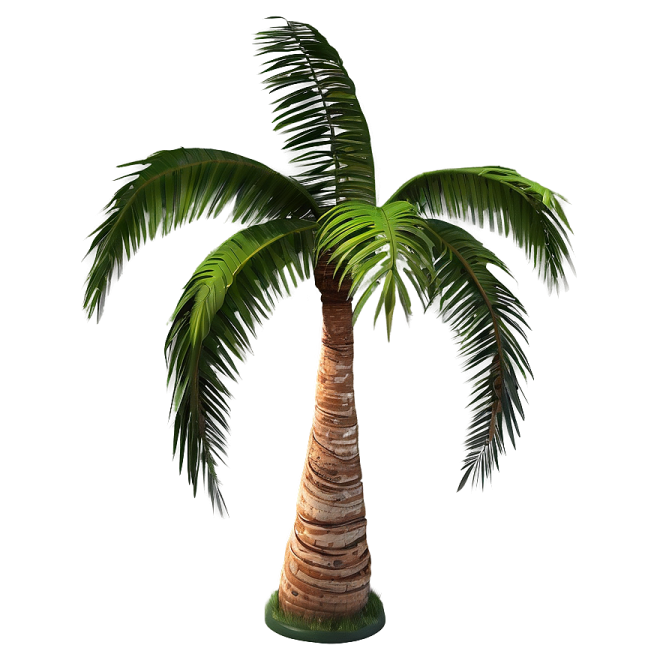 a palm tree on a white background