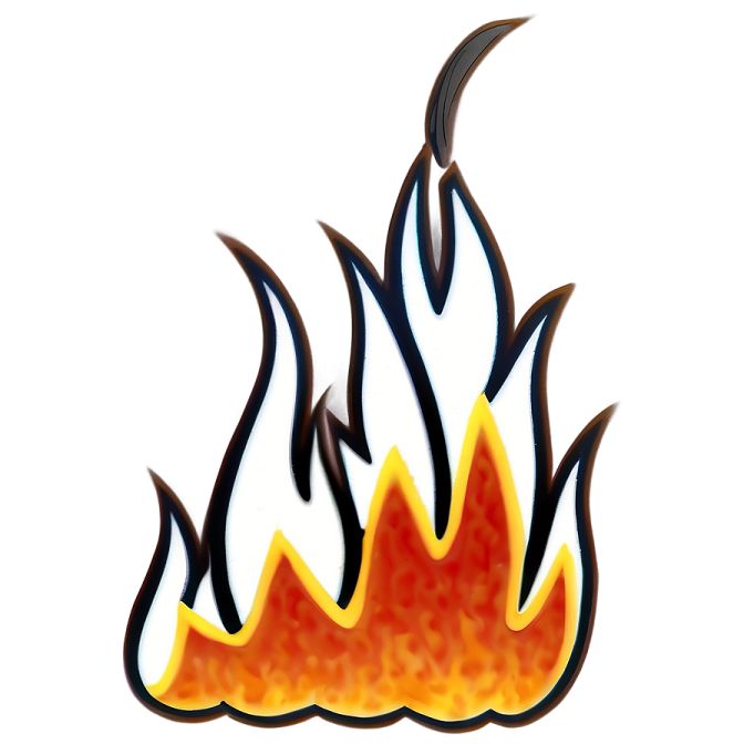 a drawing of a fire