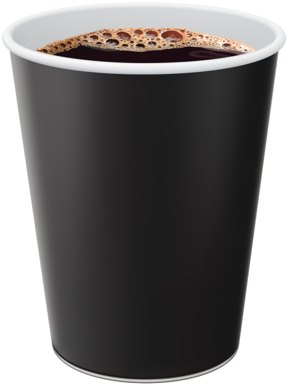 a cup of coffee on a white background