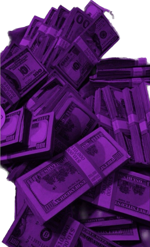 a pile of purple money